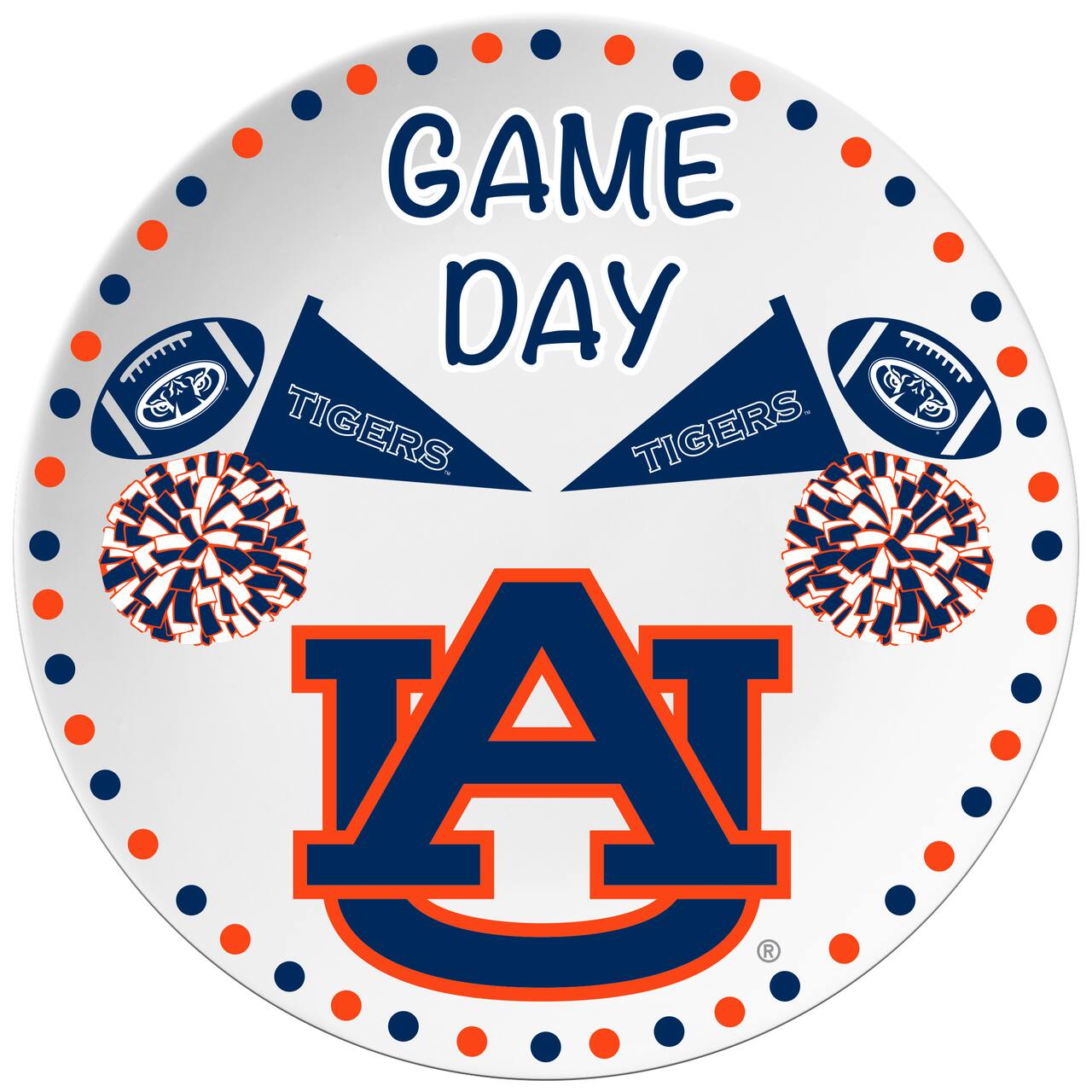 The Memory Company 10" NCAA Game Day Round Plate